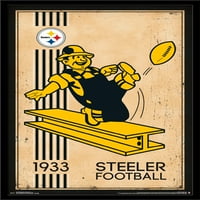 Pittsburgh Steelers - zidni poster s retro logotipom, 22.375 34