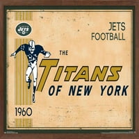 Njujorški Jets - zidni poster s retro logotipom, 14.725 22.375