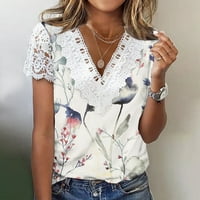 Ženske košulje za ljeto košulje za žene na rasprodaji ženska moda ljeto s plisiranim printom uobičajene ženske majice kratkih rukava