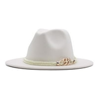 bejzbolske kape, ženska klasična široka fleksibilna Panama s kopčom na pojasu, vuneni šešir od filca