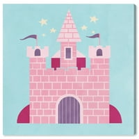 Wynwood Studio 'Petite Castle' Fantasy i Sci -Fi Wall Art Canvas Print - Pink, Blue, 30 30
