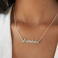 Personalizirana klasična ogrlica s imenom za žene-pločica s imenom ispisana kurzivom po narudžbi-izrađena od srebra s bilo kojim