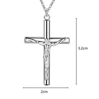 Najljepša Muška ogrlica od breze jednobojni križ Od legure nehrđajućeg čelika muški vjerski privjesak za crkvu od legure srebra