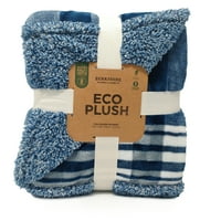 Berkshire pokrivač plava, bijela, višenamjenska karirana šerpa, baršunasti plišani reverzibilni pokrivač za krevet blizanac
