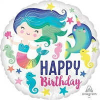 Anagram sirena Ocean Zabava Sretan rođendan Folija Milar balon za zabavu 17