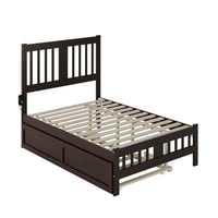 Tahoe Full Wood Platform krevet s uzglavljenim pločama i dvostrukim Trundle, espresso