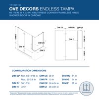 OVE Decors Tampa 60- in. W in. H pravokutni okvir bez kutnog tuš kućišta u kromu s panelima