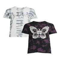 Majice s uzorkom leptira i plesnih kostura za muškarce i velike muškarce, 2 pakiranja