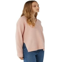 Besplatni montažni džemper za žene s V-izrezom