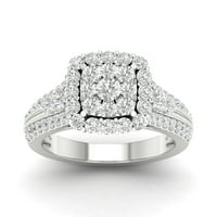 1 2CT TDW Diamond 14K zaručnički prsten od bijelog zlata