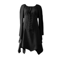 Za žene Irska košulja s rukavima od cijevi s korzetom Tradicionalna haljina Ženska gotička Retro korzet haljina s dugim rukavima