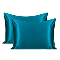Svilena jastuka i bočna svile za kosu i kožu w zatvarača pauna plava standard