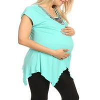 Ženska tunika za trudnice s ukrašavanjem u boji-dostupna u plus veličinama