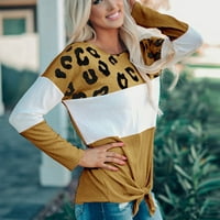 Džemperi bez granica za žene na rasprodaji Plus veličine ženski džemperi Na pruge s leopard printom udobni džemperi s dugim rukavima