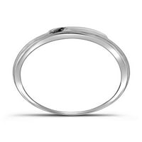 Muški Okrugli dijamantni prsten u crnoj boji od bijelog zlata 10k US