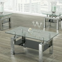 Stolić za kavu s prostorom za odlaganje, materijal radne površine: staklo, broj stolova u kompletu: 1