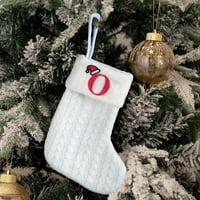 Božićni ukrasi ukrasne pletene čarape čarape s vezenim slovima dječja poklon vrećica za slatkiše bijele božićne čarape Poklon vrećica