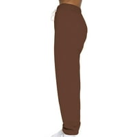Ženske sportske hlače veličine plus u veličini, Ležerne široke sportske hlače s rubom do gležnja, gradijentne hlače od flisa