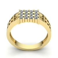 Muški prsten za godišnjicu zaruka s prirodnim dijamantom okruglog reza od 1,5 karata u čvrstom ružičastom, bijelom ili žutom zlatu