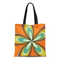 Platnena torba narančasta hirovita retro proljetna hipi torba s cvjetnim uzorkom jedinstvena torba za rame za višekratnu upotrebu