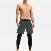 Modne muške kompresijske kratke hlače sportske kratke hlače široke dvodijelne sportske kratke hlače i brzo suhe kratke hlače za trčanje
