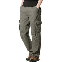 Jesenske hlače za muškarce, prozirne teretne hlače, Ležerne uske ravne hlače s više džepova, ulične jurišne hlače, sportske hlače