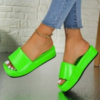 & / Udobne sandale za žene Ležerne japanke na plaži s debelim potplatom modne obične ravne papuče zelene 8,5
