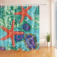 Vektorski dekor podvodnog oceana koraljne vodene biljke u moru poliesterska tkanina zavjesa za tuširanje u kupaonici