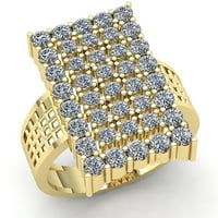 Autentični dijamant okruglog reza od 5 karata, vjenčani prsten za mušku godišnjicu u 5 redova od čvrstog ružičastog, bijelog ili