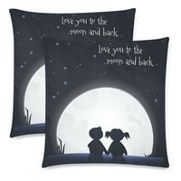 Volim te do Mjeseca i natrag Jastučnica dvoslojna jastučnica za kauč na razvlačenje romantični citat dječja ljubav jastučnica s patentnim
