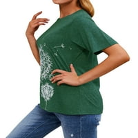 Ženska majica s okruglim vratom s kratkim rukavima s grafičkim printom maslačka