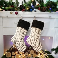 Tamne čokoladne božićne čarape, s vitkim uzorkom grana 19