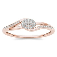 1 8CT TDW Diamond 10K Rose Gold Diamond Cluster Fashion Ring