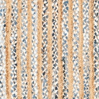 Geometrijska pletena prostirka od prirodnih vlakana, prirodna plava, 2 '3 8'