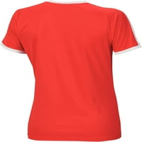 Ženska majica bez rukava-crveno - bijela-mala