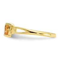Karatni prsten od prirodnog zlata od žutog zlata poliran dijamantnim kamenom;