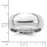 Vjenčani prsten od bijelog sterling srebra udobnog oblika s kupolom