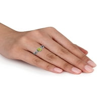 Carat T.W. Žuti i bijeli dijamant 10kt bijelog zlata Vintage zaručnički prsten
