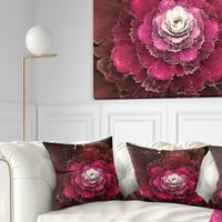 Fraktal cvijet crvene ruže - cvjetni jastuk za bacanje - 18x18