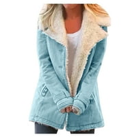 ženski džemperi u A-listi, ženski zimski topli džemperi plus size kompozitni materijal jakna s reverom na kopčanje gornja odjeća