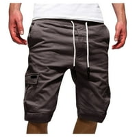 hlače za muškarce, muške ljetne casual sportske kratke hlače Plus Size S više džepova, casual hlače s pet točaka, tamno sive, 4 inča