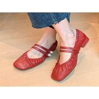 Ženske cipele s ravnim potplatom s remenom za gležanj; ženske pumpe s niskom potpeticom; lagani stanovi s četvrtastim prstima; neklizajući;