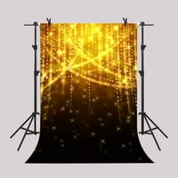 Poliesterska tkanina 5.77 stopa zavjesa od perli pozadina žuta sjajna luksuzna crna pozadina rekviziti za video vjenčanja
