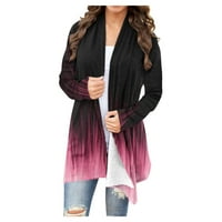 Ženski kaputi plus size-ležerna jakna s dugim rukavima jesen / zima s printom ženski poslovni casual topovi vruće ružičasti kardigan