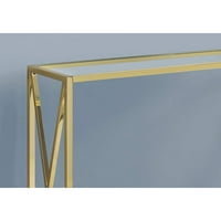 Moderni Konzolni stol s staklenim vrhom, Zlatni