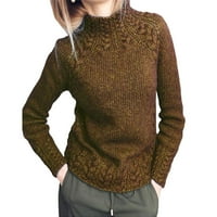 Džemperi za žene Plus Size Plus casual jednobojni pleteni zimski zeleni džemperi veličine 3 inča