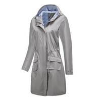 Vanjske jakne za žene Rasprodaja ženske jednobojne kišne jakne vanjske jakne kišni ogrtač s kapuljačom otporan na vjetar