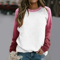HHei_K Ženski svakodnevni modni pulover dugih rukava i okruglog izreza s cvjetnim ispis, top-majica