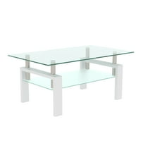 Aukfa stol za kavu- Moderni bočni središnji stolovi- dvoslojni čajni stol- bijela