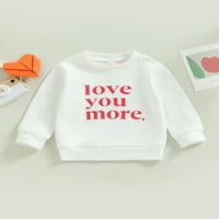; / Majica za Valentinovo za djevojčice i dječake, pulover s dugim rukavima s printom slova, 3 do 4 godine, dječje široke majice